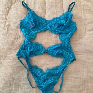 La SENZA Vibrant Blue Lace Bodysuit